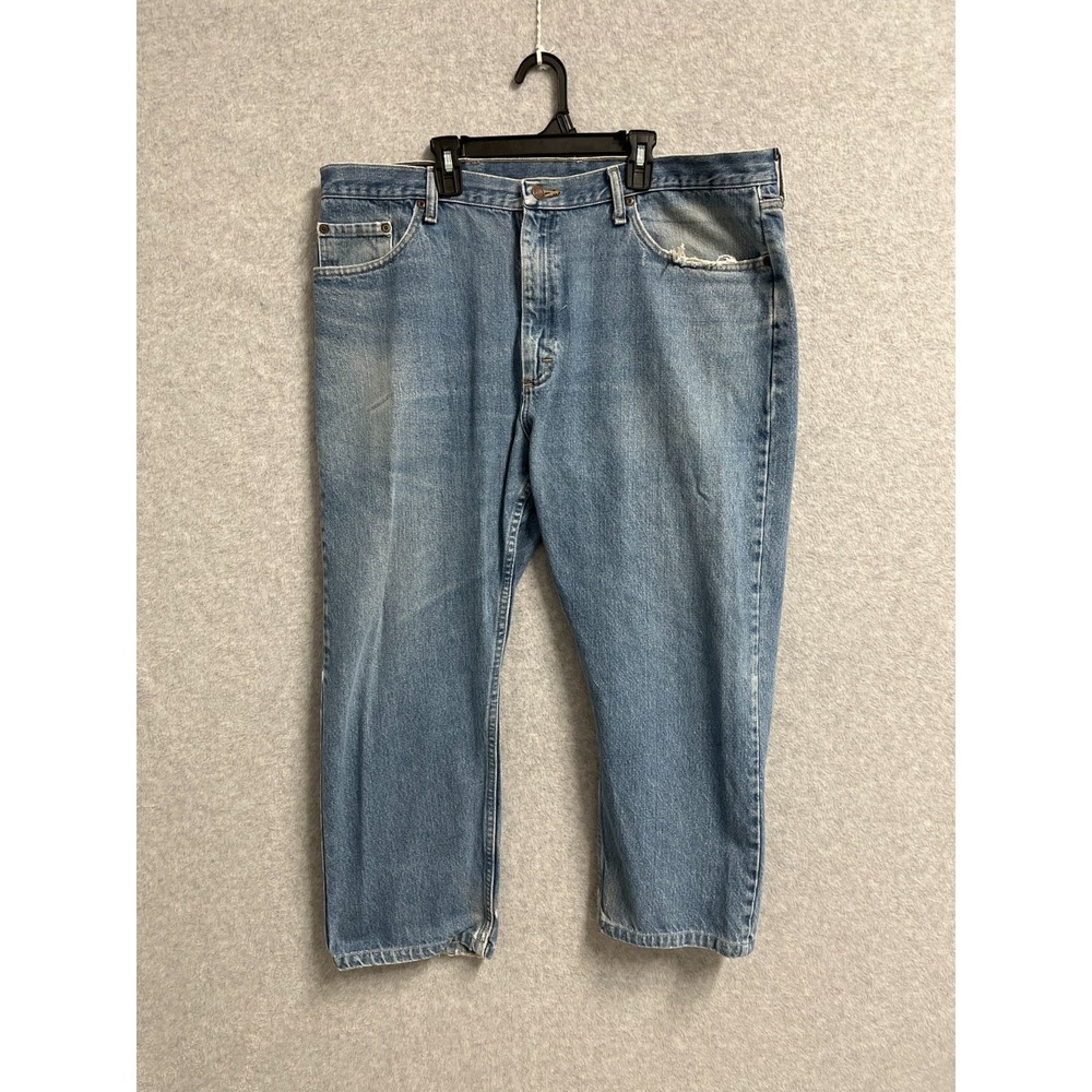 Wrangler Jeans Men 40x30 Blue Denim Medium Wash Regular Fit Straight Leg Outdoor